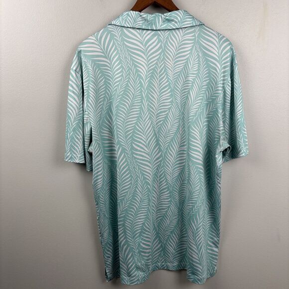 Green side Golf Polo Green AOP men’s Large  classic fit golf Short Sleeve Palm - Picture 8 of 9